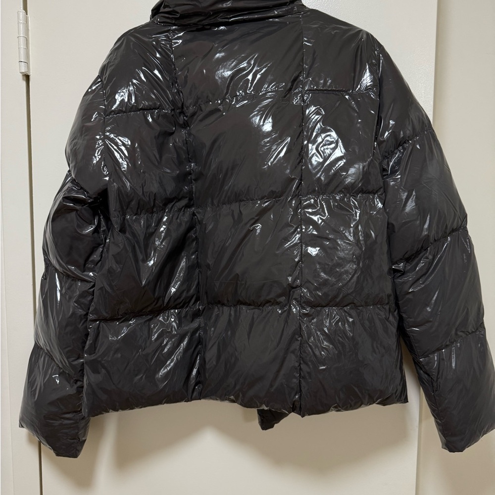 Black and Silver Puffer Jacket - Picture 2 of 4